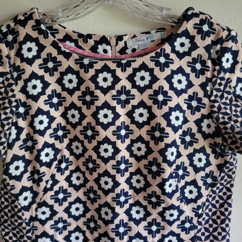 Boden Pink Navy Shift Dress Floral 6P Petite - Picture 6 of 9
